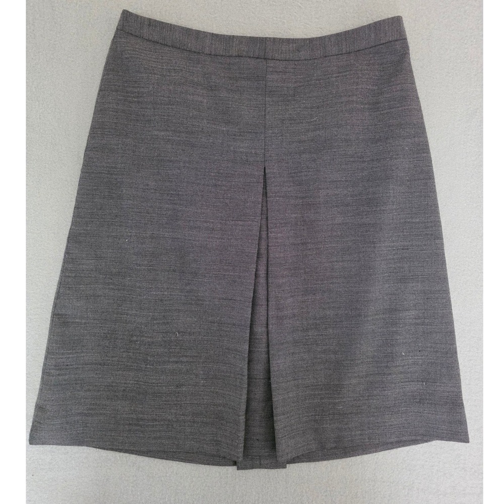 Gap Women Gray Wool Blend Pleated A-Line Skirt Size 8 Gapstretch Career Office